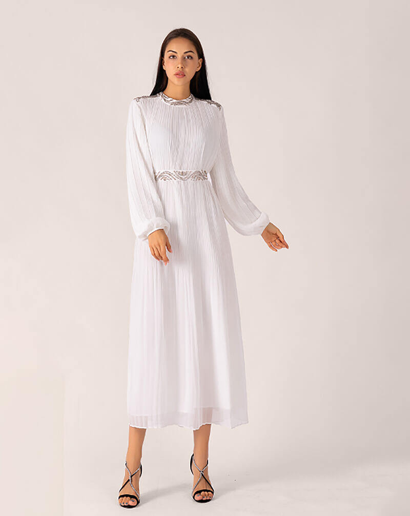 Ladies pleat embellished dress UMD20014
